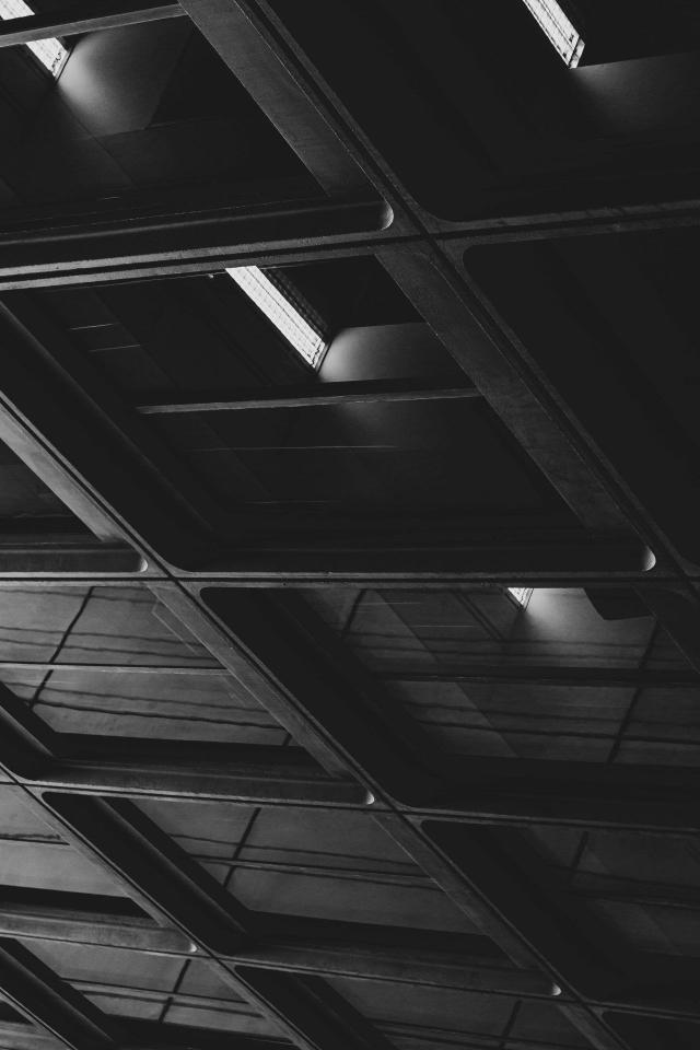 Monochrome Ceiling Grid - Related Dark Wallpapers wallpaper