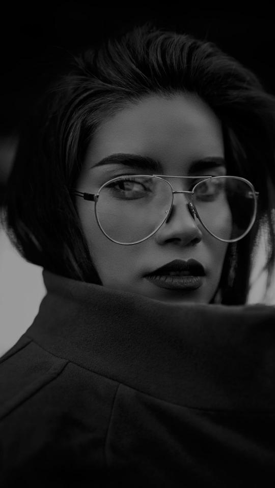 Monochrome Eyeglasses Portrait - Related Dark Wallpapers wallpaper