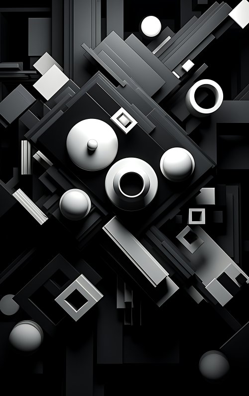 Monochrome Geometric Composition