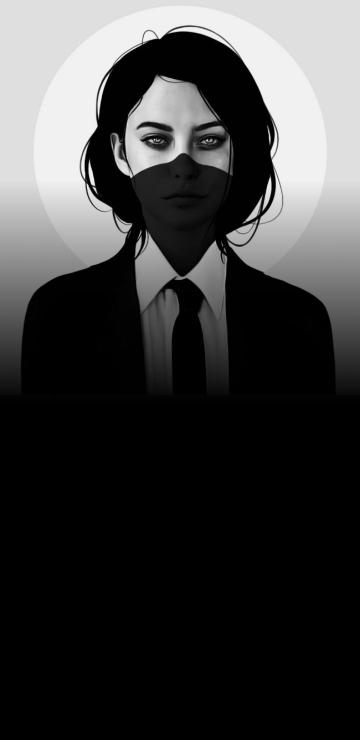 Monochrome Masked Woman Portrait - Related Dark Wallpapers wallpaper