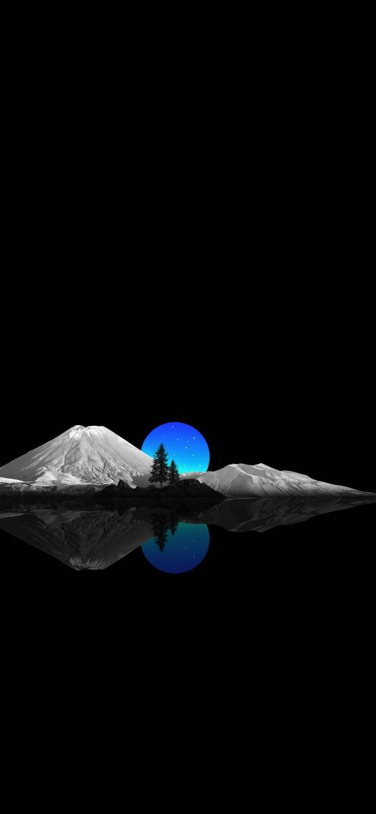 Monochrome Mountain Reflection - Related 4K Wallpapers wallpaper
