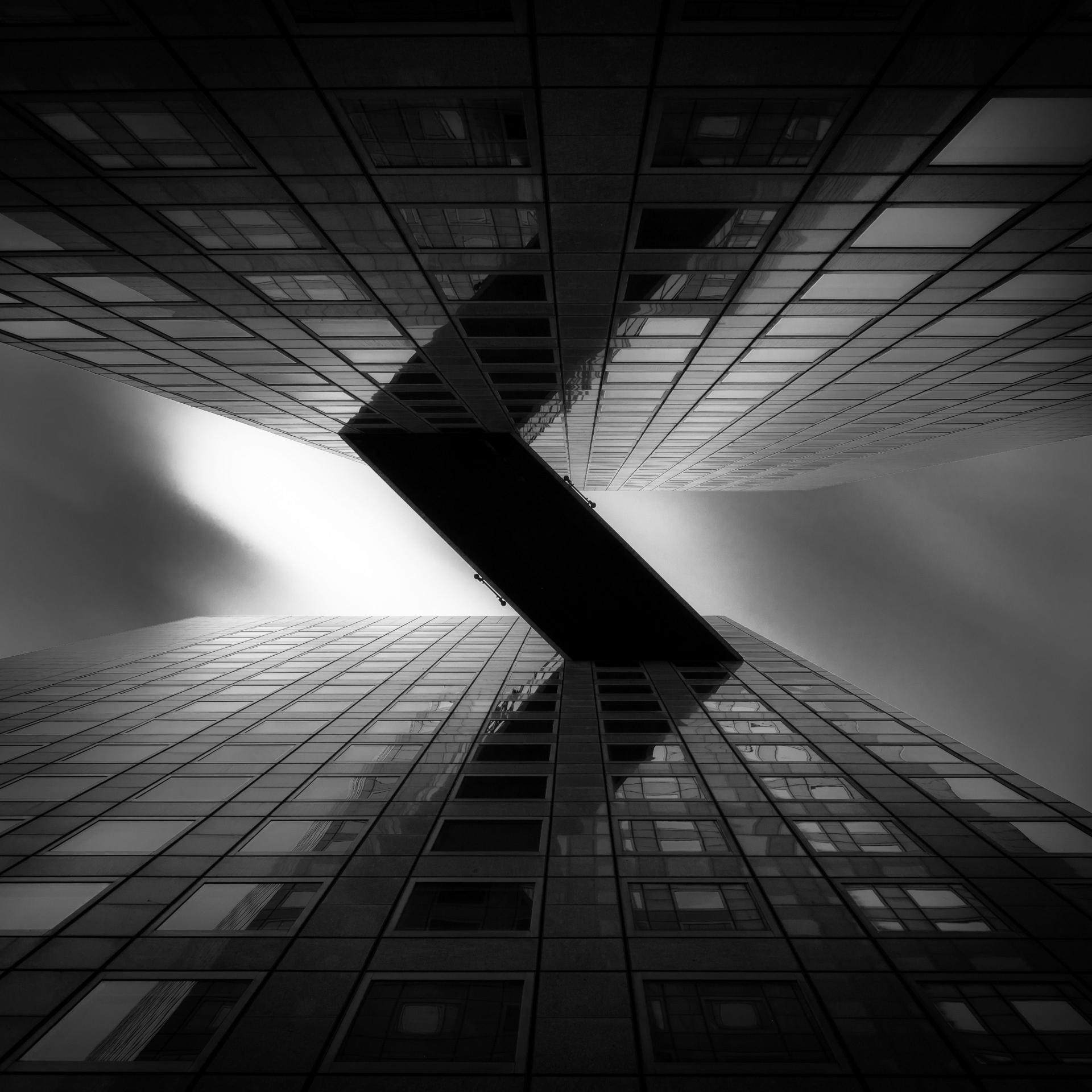 Monochrome Skyscraper Bridge - Related Dark Wallpapers wallpaper