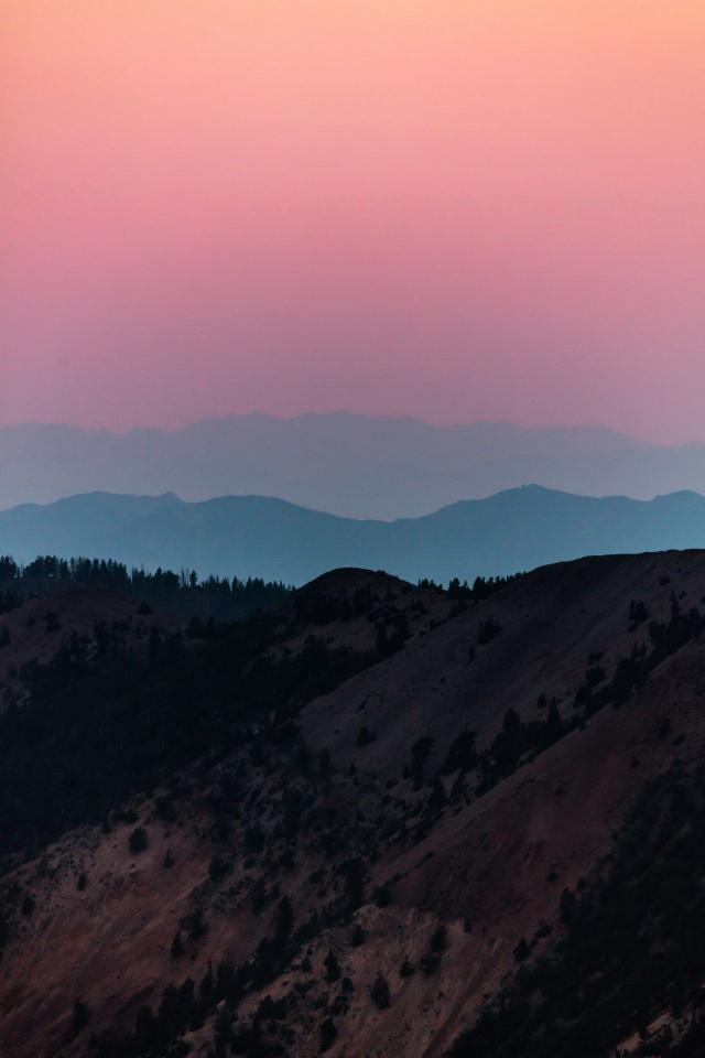 Mountain Range Sunset Hues