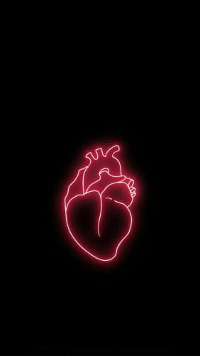 Neon Heart Outline - Related Dark Wallpapers wallpaper