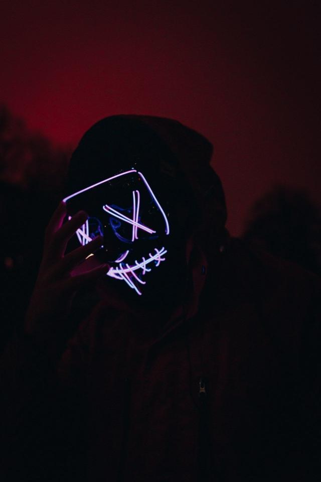 Neon Masked Figure - Related Anime Wallpapers wallpaper