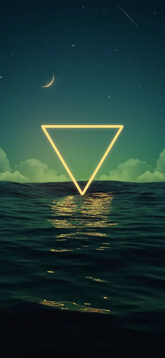 Neon Triangle Ocean Night - Related Anime Wallpapers wallpaper