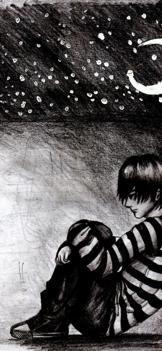 Pensive Night Sketch - Related Ghetto Wallpapers wallpaper