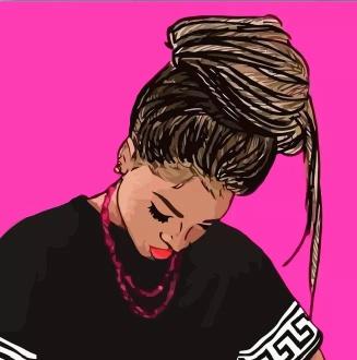 Pink Braids Cartoon Portrait - Related Dark Wallpapers wallpaper