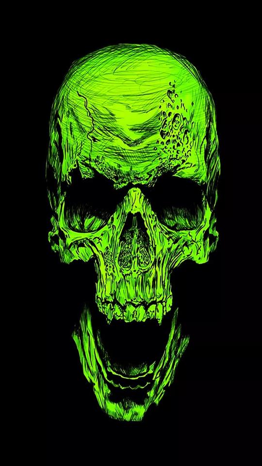 Radioactive Green Skull