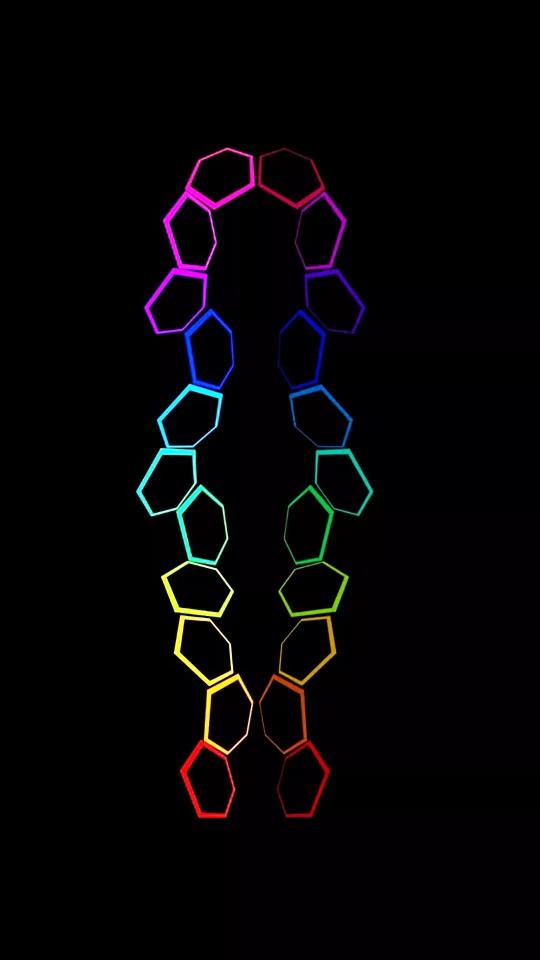 Rainbow Hexagon Chains