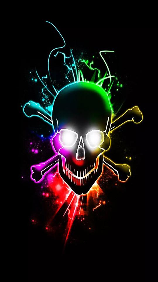Rainbow Skull and Crossbones