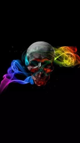Rainbow Skull Smoke