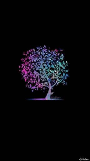 Rainbow Tree on Black