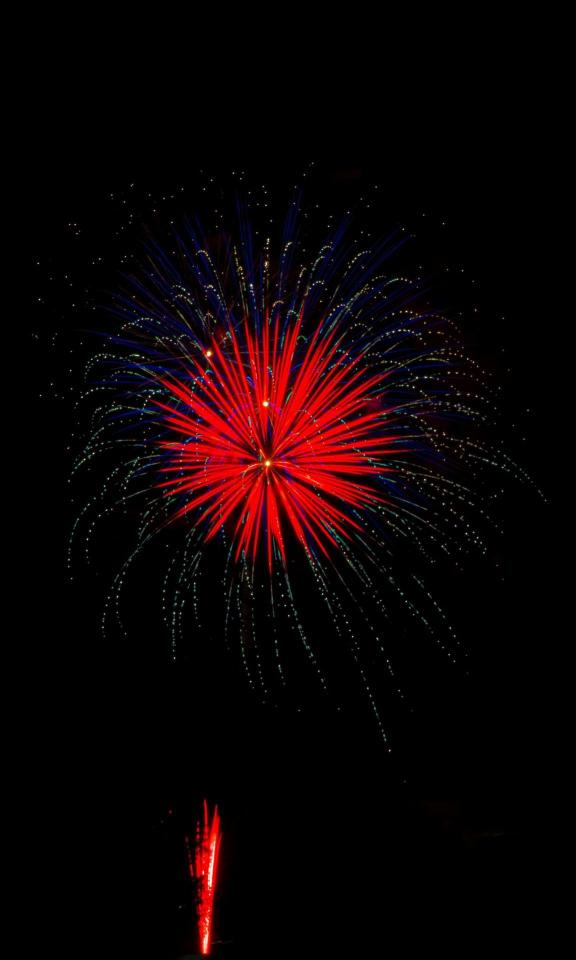 Red Fireworks Burst