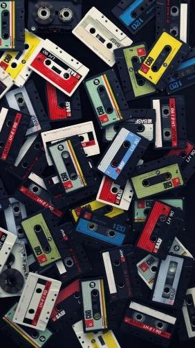 Retro Cassette Tape Pile - Related Dope Wallpapers wallpaper