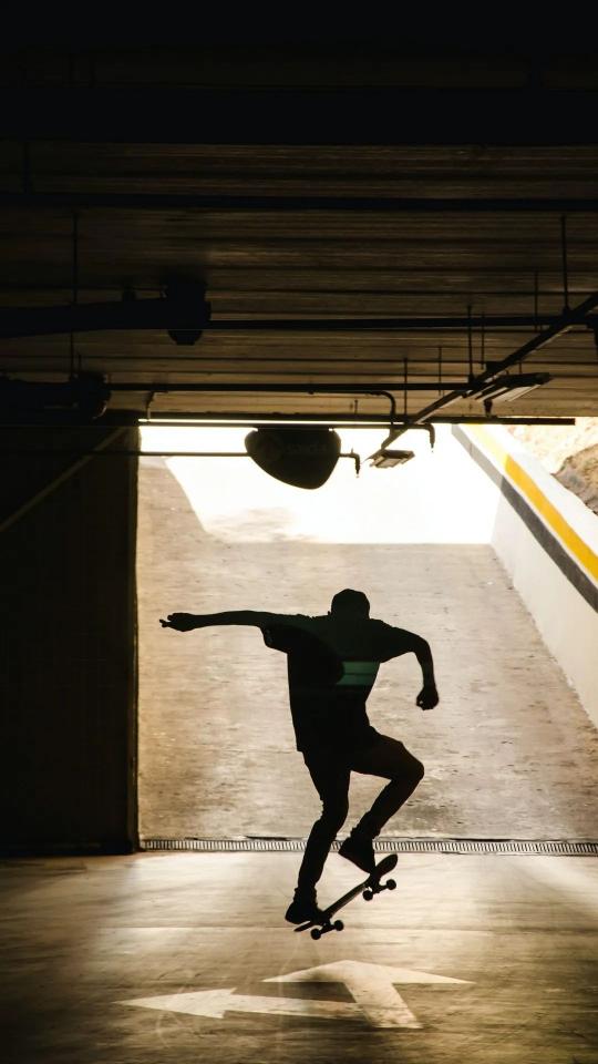 Skateboarder Silhouette Jump - Related 4K Wallpapers wallpaper