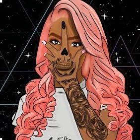 Skull Hand Pink Hair - Related Dark Wallpapers wallpaper