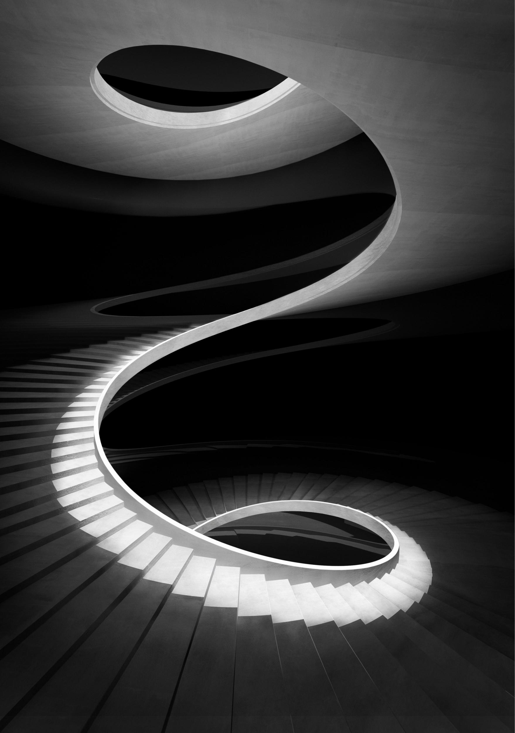 Spiral Staircase Monochrome - Related Dark Wallpapers wallpaper