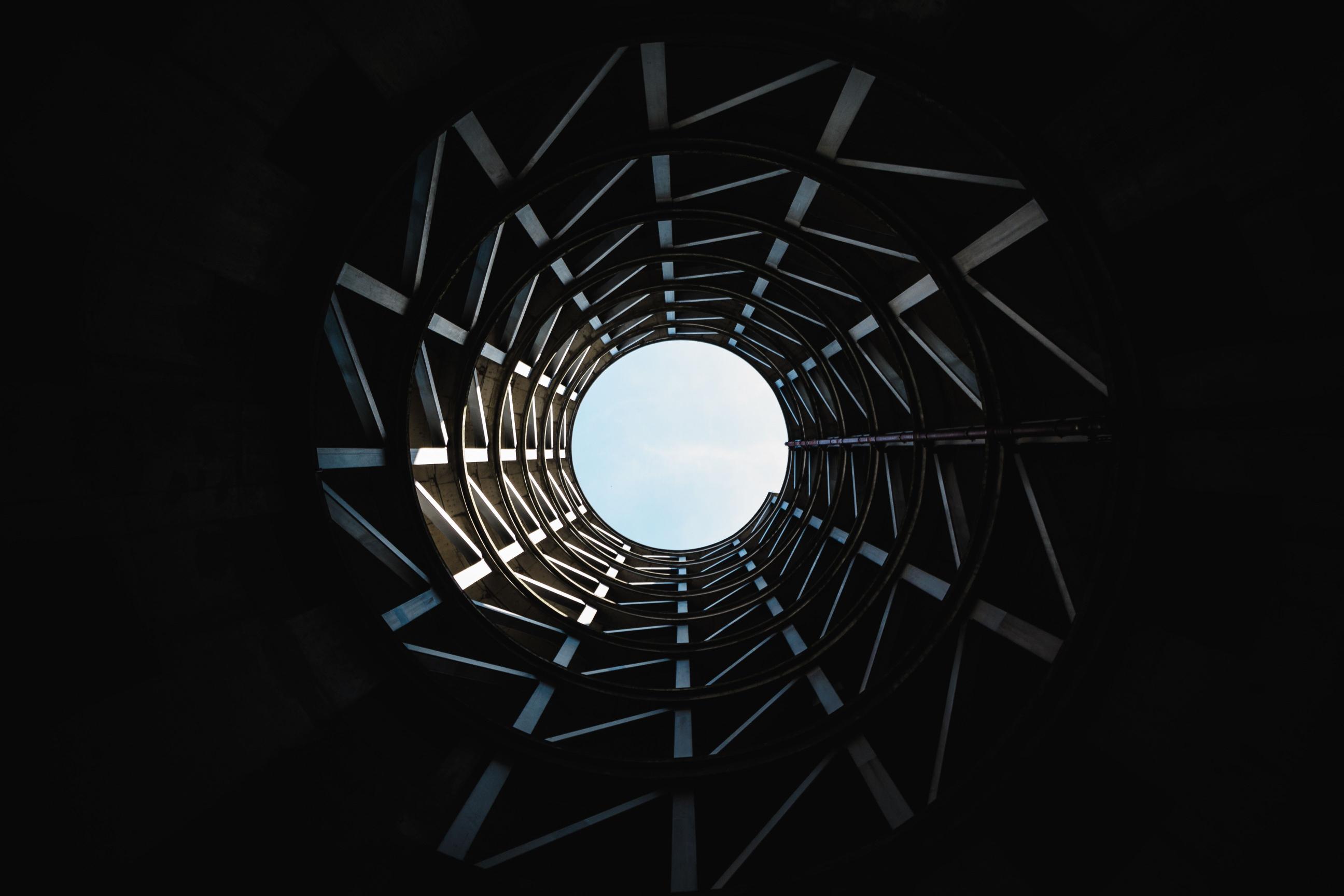 Spiral Structure Skyward View - Related Dark Wallpapers wallpaper