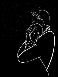 Stargazing Couple Silhouette