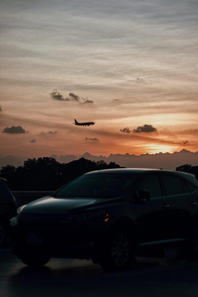 Sunset Airplane Commute