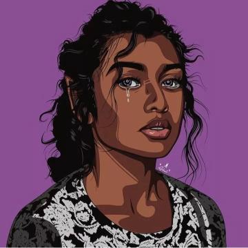 Tearful Girl Illustration - Related 4K Wallpapers wallpaper