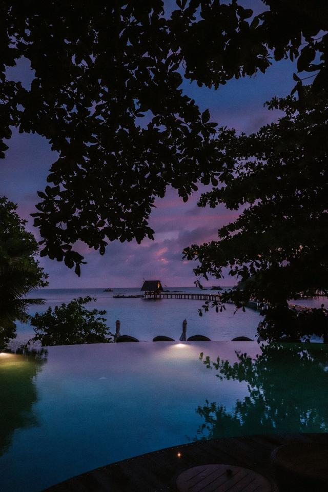 Twilight Infinity Pool View - Related Dark Wallpapers wallpaper