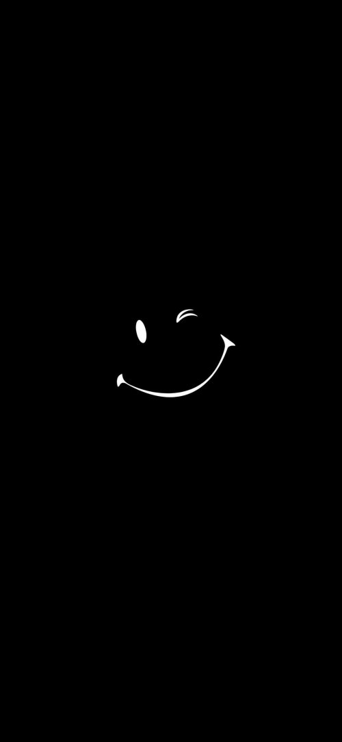 Winking Smiley Face Black