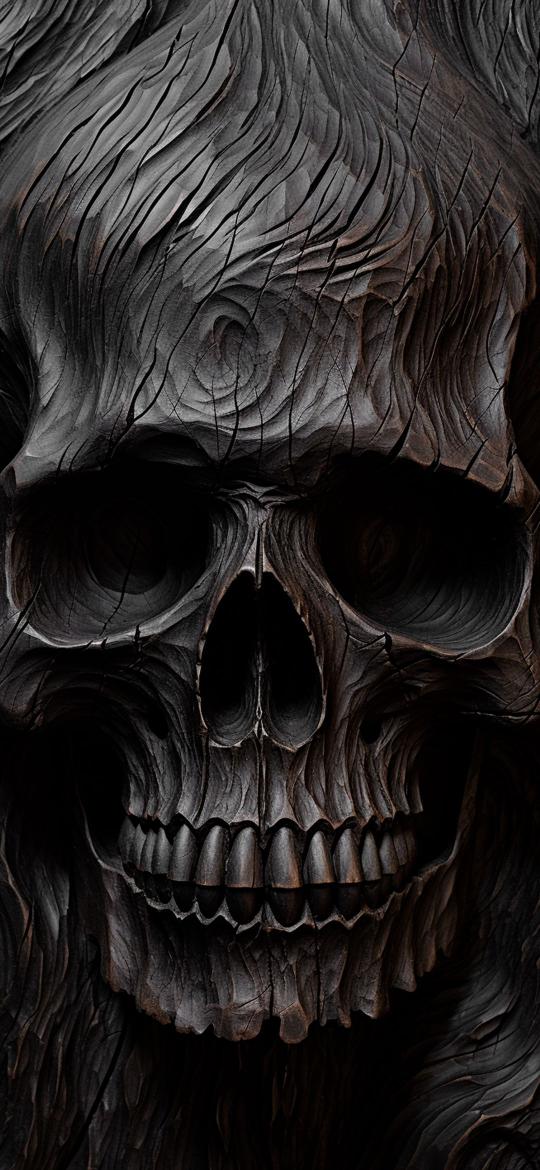 Wooden Skull Carving