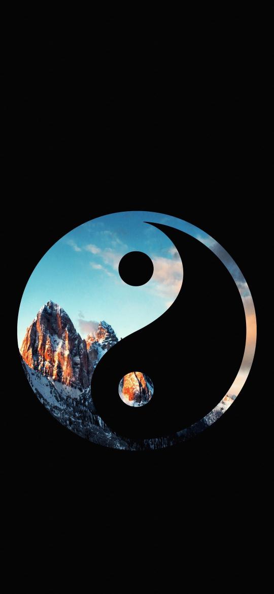 Yin Yang Mountainscape - Related Dark Wallpapers wallpaper