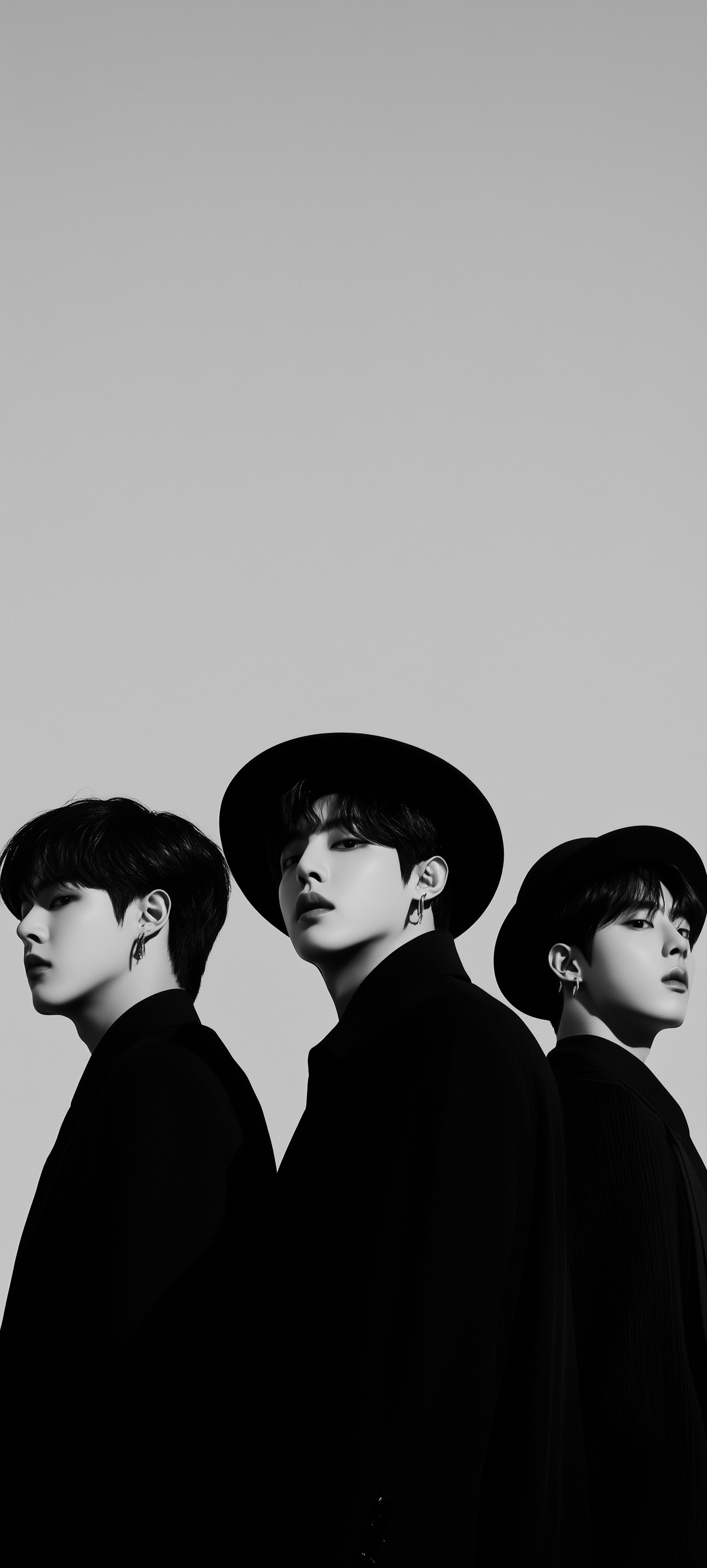 Stylish Monochrome Boy Trio - monochrome wallpaper for Darkify