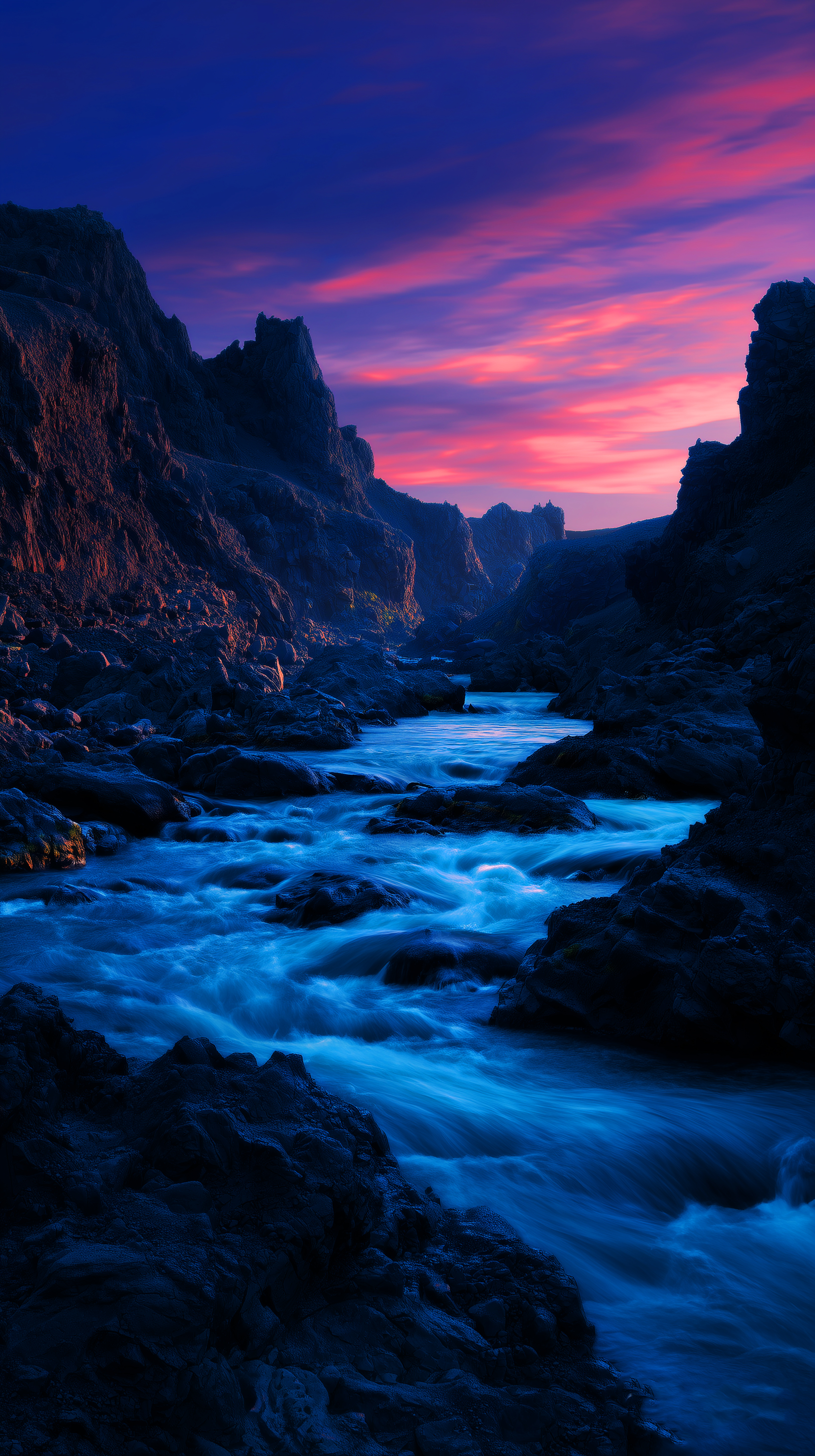 Vibrant Sunset River Valley - nature wallpaper for Darkify