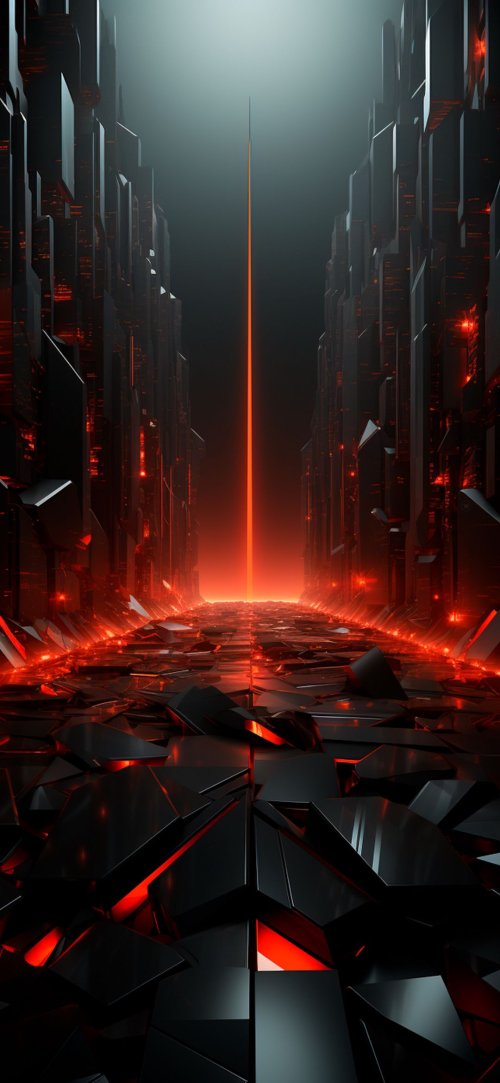 Glowing Red Cyberpunk Corridor - cyberpunk Wallpaper