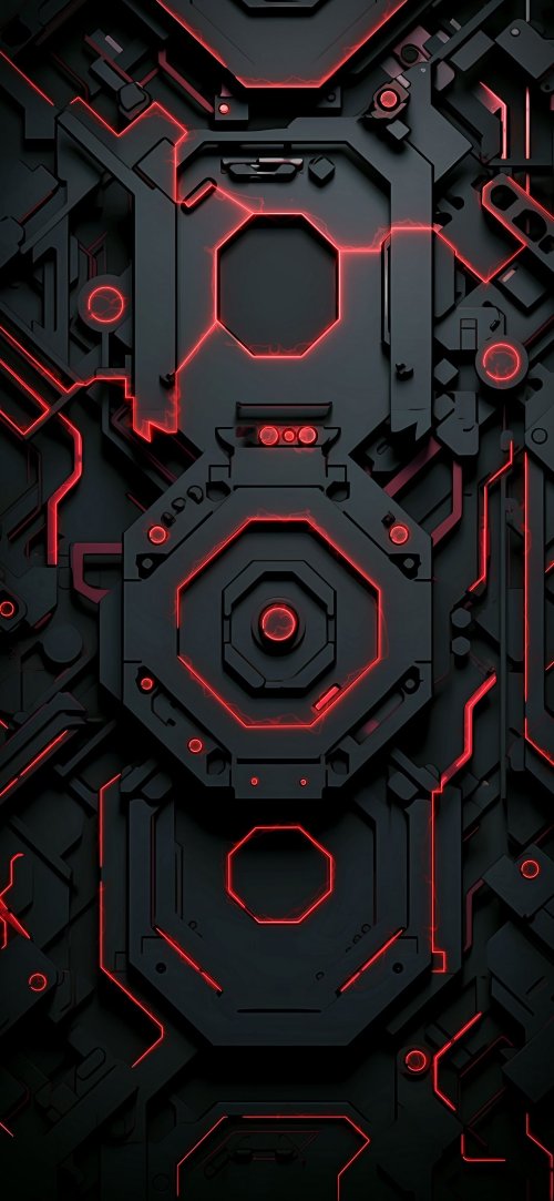 Red Neon Cyber Circuit - cyberpunk Wallpaper