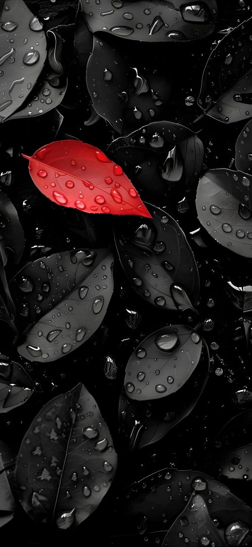 Red Leaf Raindrops - Related Ghetto Wallpapers wallpaper