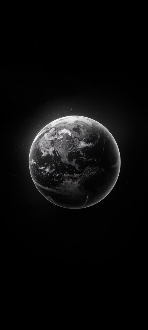 Monochrome Earth Planet View - Related Darkify wallpaper
