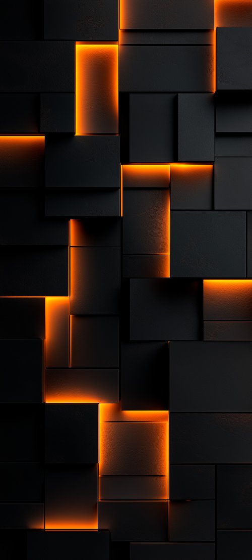 Glowing Orange Geometric Blocks - Related Ghetto Wallpapers wallpaper