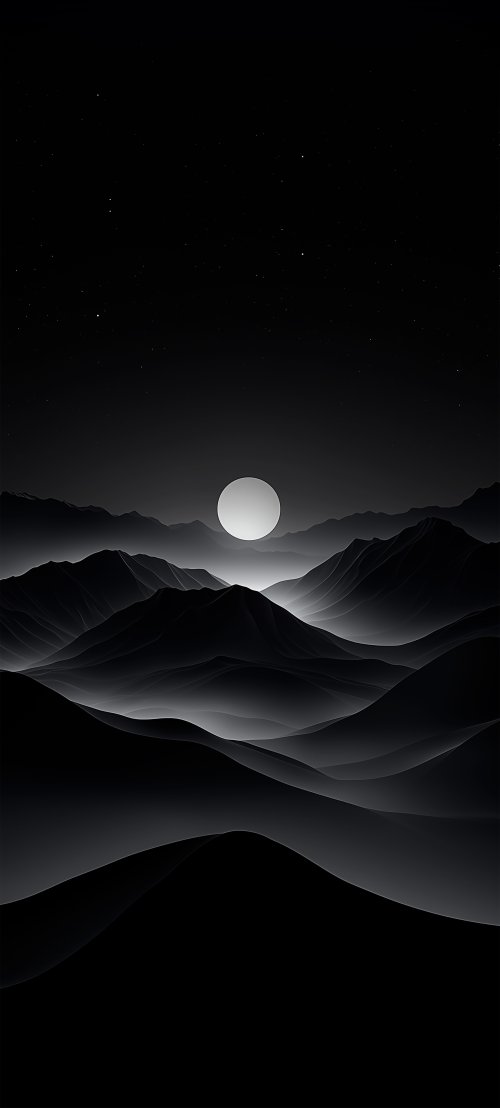 Minimalist Moonlit Mountain Range - Related Ghetto Wallpapers wallpaper