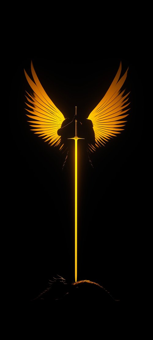 Golden Angelic Sword Wallpaper - fantasy Wallpaper