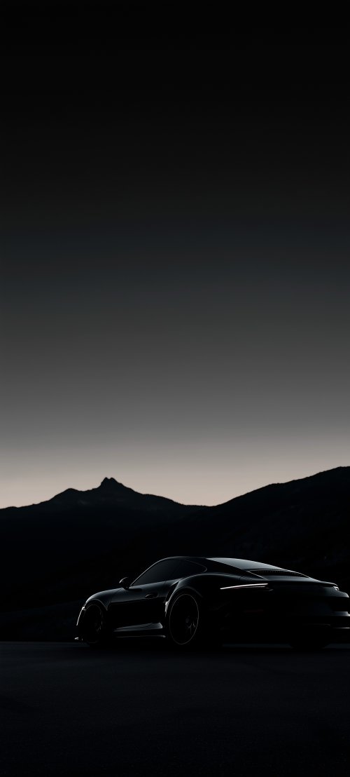 Sleek Black Porsche Silhouette - Related Ghetto Wallpapers wallpaper