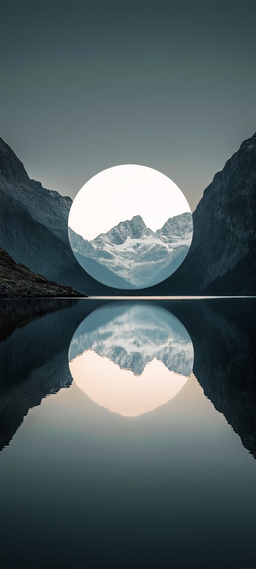 Minimalist Mountain Lake Reflection - Related Ghetto Wallpapers wallpaper
