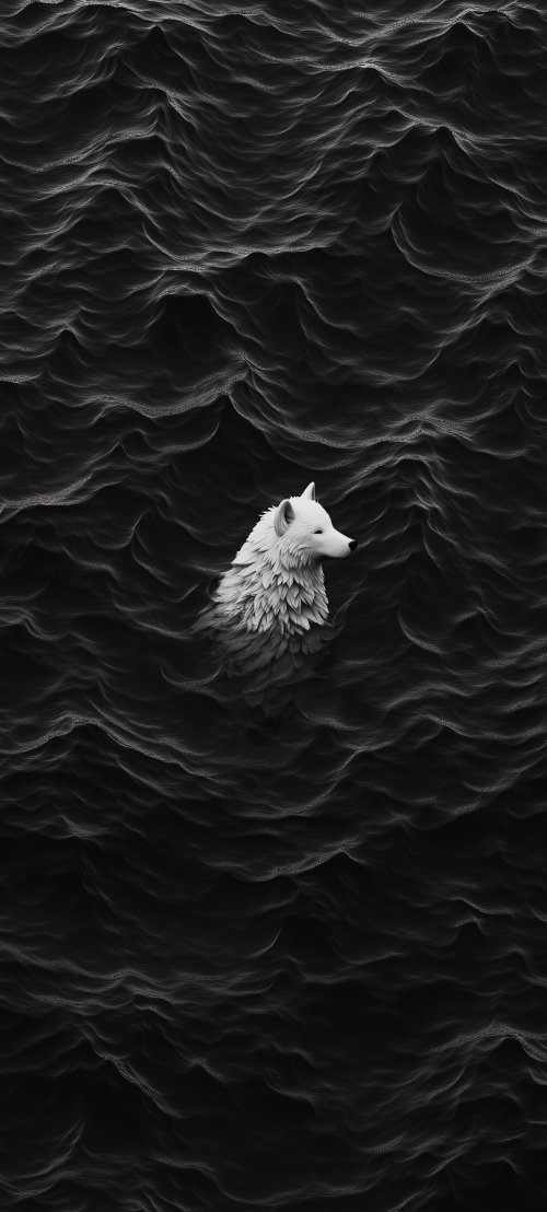 White Wolf Dark Waves - wolf Wallpaper