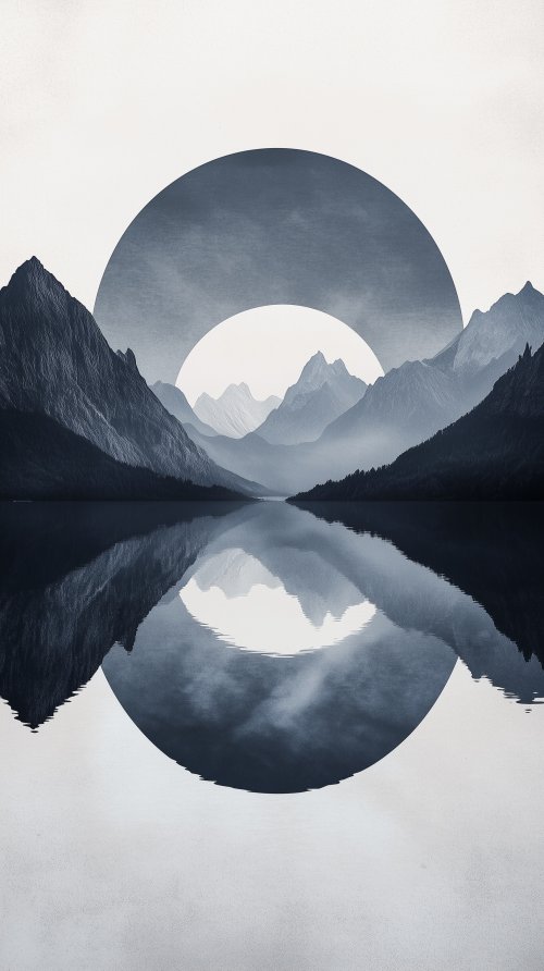 Minimalist Mountain Lake Reflection - Related Ghetto Wallpapers wallpaper
