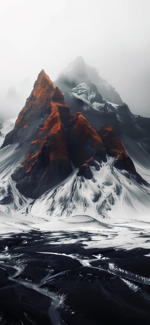 Misty Red Mountain Peak - Related Ghetto Wallpapers wallpaper