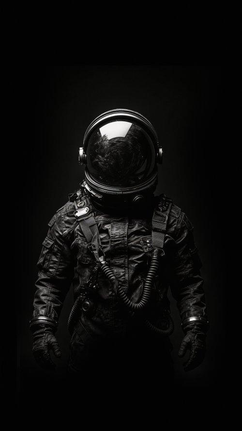 Dark Monochrome Astronaut Portrait - Related Ghetto Wallpapers wallpaper