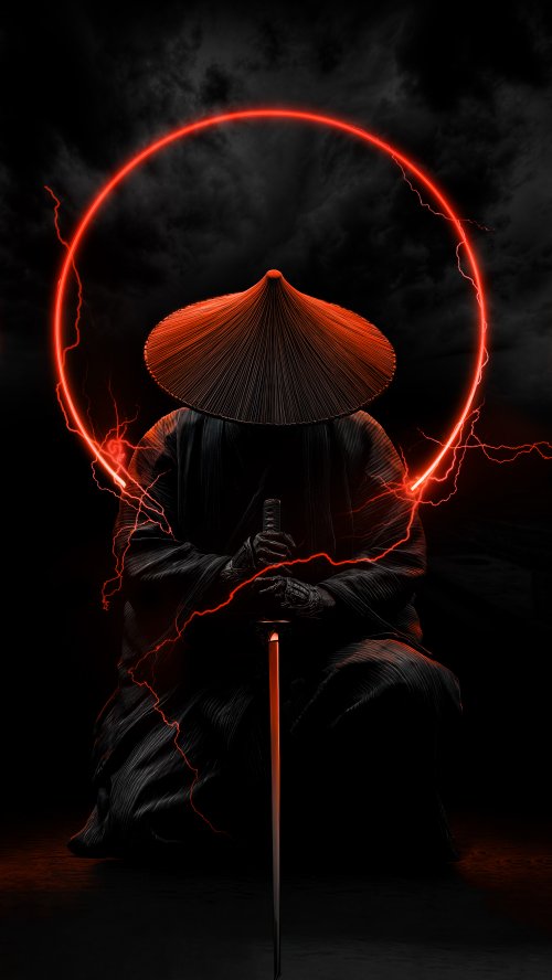 Neon Red Samurai Warrior - Related Ghetto Wallpapers wallpaper