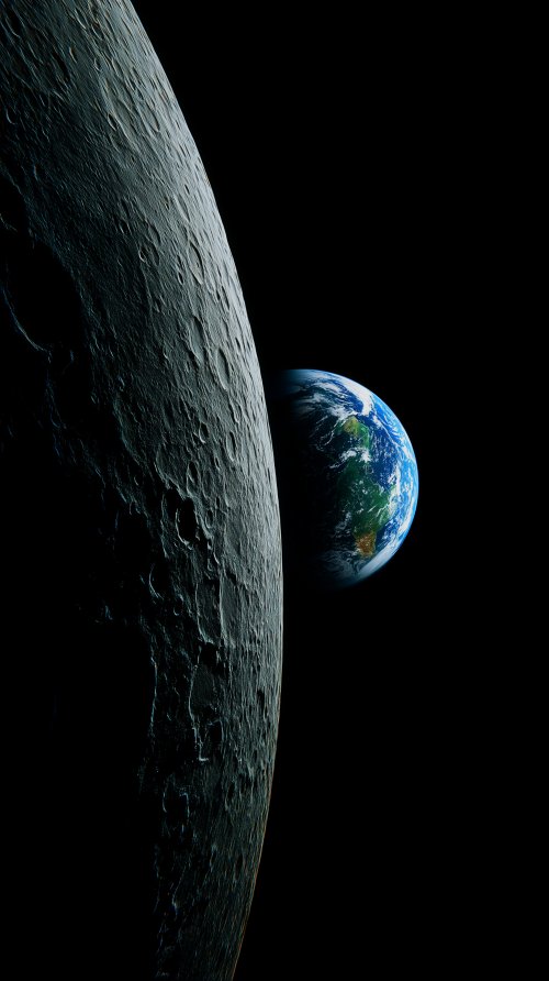 Moon and Earth View - space Wallpaper