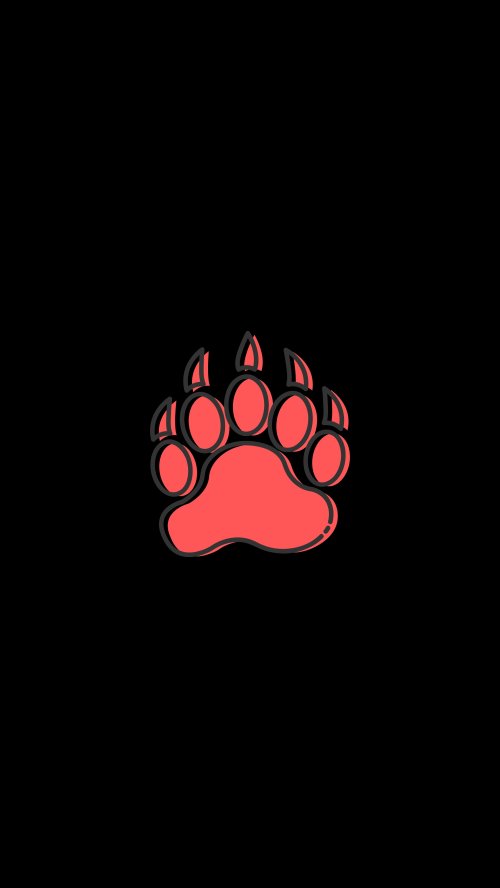 Minimalist Red Bear Paw - minimal Wallpaper