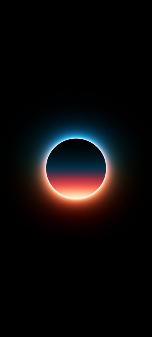 Glowing Neon Eclipse Wallpaper
