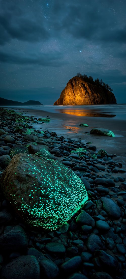 Glowing Beach Night Landscape - Related Ghetto Wallpapers wallpaper